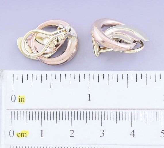 Charming Retro 14k Two Tone Yellow & Rose Gold Cl… - image 2