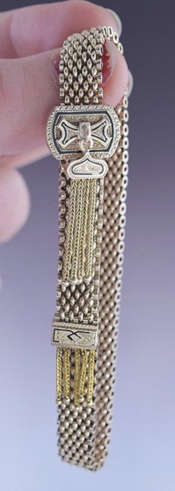 c1877 Lovely American Victorian 10k Gold Hand Eng… - image 2