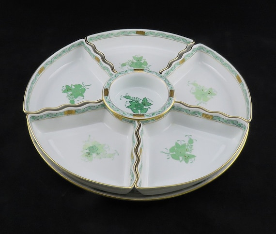 食器セット　HANDPAINTED Herend Herend Chinese Bouquet Green Handpainted Bone China Porcelain Hors