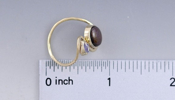 Hand Crafted 14K Yellow Gold Opal Fire Agate Bypa… - image 5