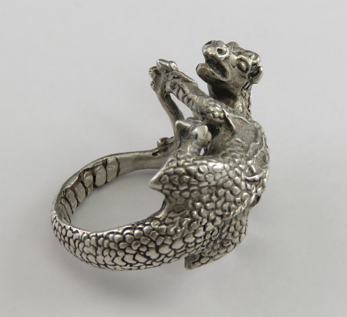 Rare Signed James Yesberger Sterling Silver Dragon Griffin Etsy