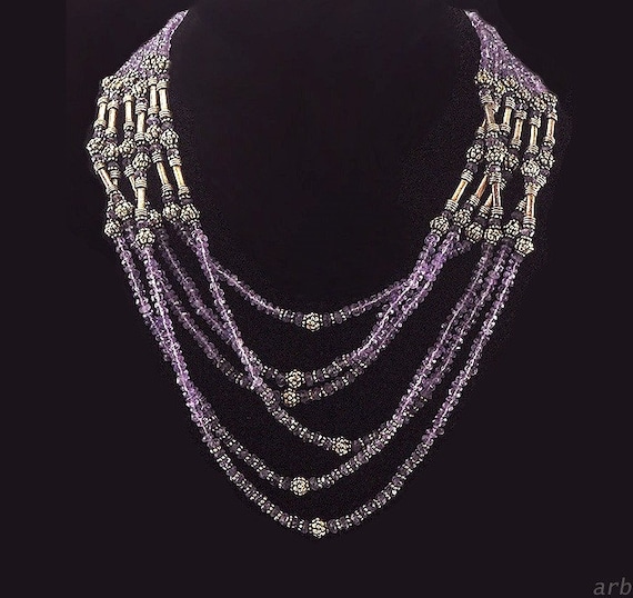 Luscious 800+ Purity Silver Multi-Strand Necklace… - image 1