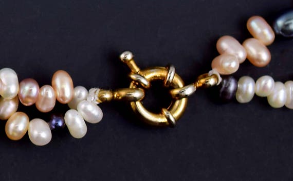 Lovely Pink, White And Black Pearl Double Strand … - image 4