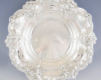 1961 Lovely Vintage Gorham Sterling Silver Floral & Scroll Bowl
