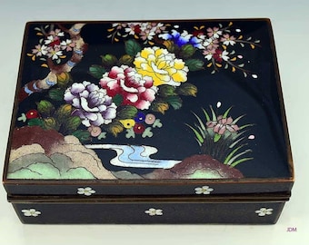 c1900 Stunning Japanese Meiji Period Cloisonné Floral Box