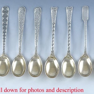 12 Antique c1875 Aesthetic Movement Gorham Sterling Silver Demitasse Spoons