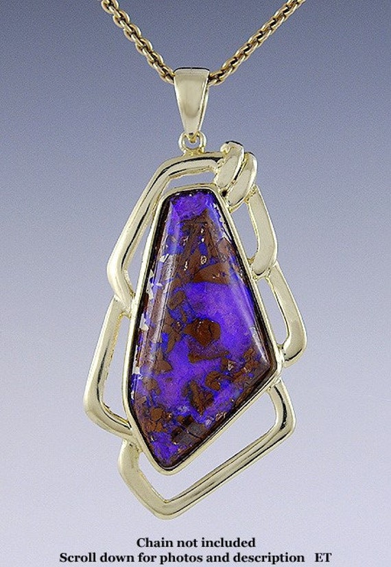 Vibrant Modern 14k Yellow Gold Purple Opalescent S