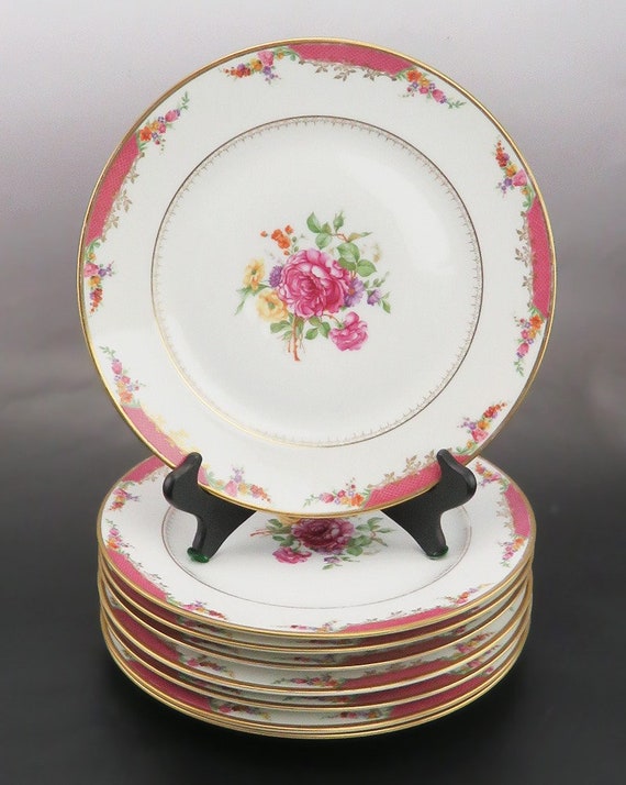8 Vintage Rosenthal Bavaria German Porcelain Floral Motif Dinner