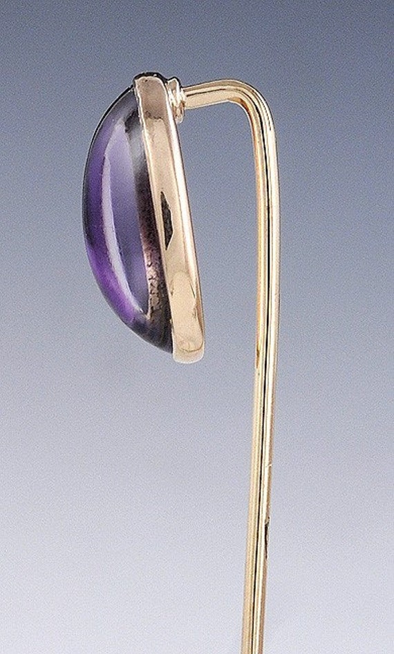 c1910s-1930s Krementz Amethyst & 14k Gold Stickpin - image 2