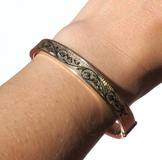 Lovely c1880s Victorian Goldfilled Black Enamel V… - image 1