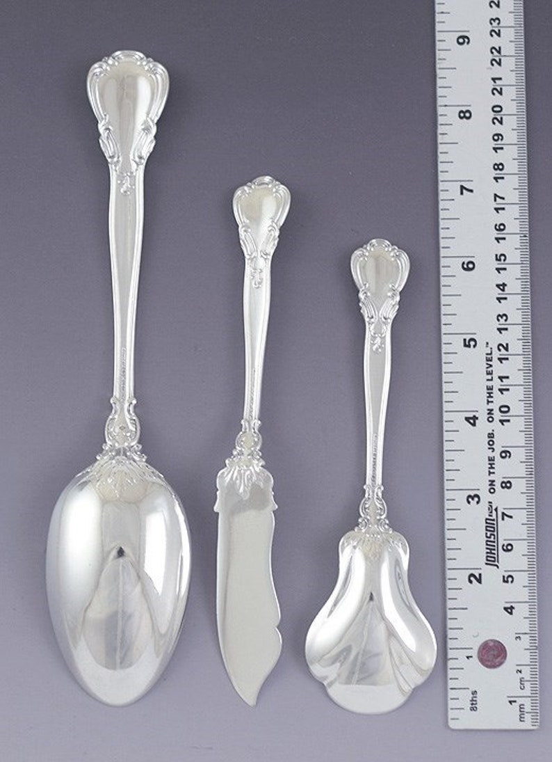 46pc Gorham Sterling Silver Chantilly Flatware Silverware Set Etsy