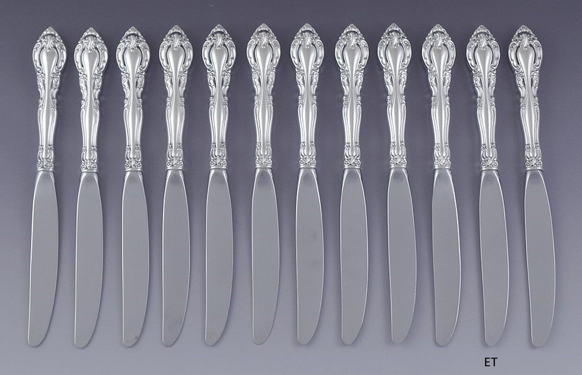 12 Alvin Vivaldi Pattern Sterling Silver & Stainless Dinner Knives - Etsy