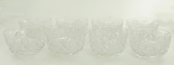 C1830-1870 Fantastic Set 8 Antique Cut Glass Crystal Dessert