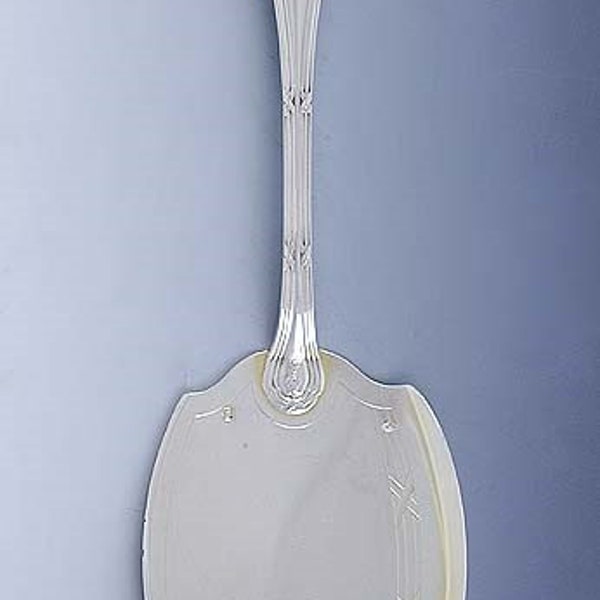 Antique c1890 French 950 Sterling Silver Reeded Edge Dessert Pastry Pie Server