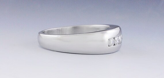 Stunning Platinum and Diamond Ring Band .4 ct - image 3
