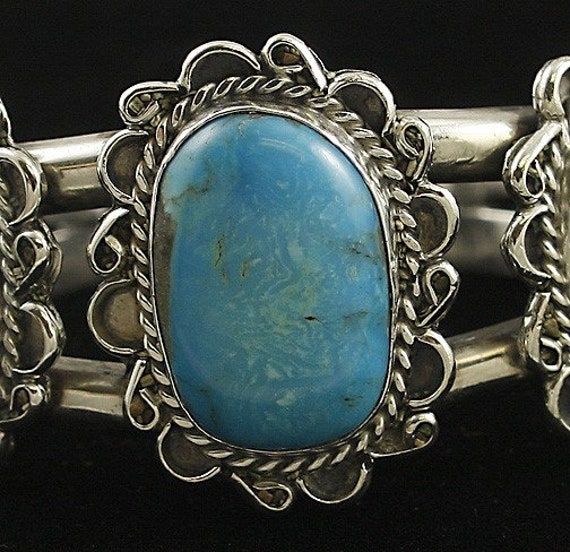 Stunning Southwest Native American Sterling & Tur… - image 2