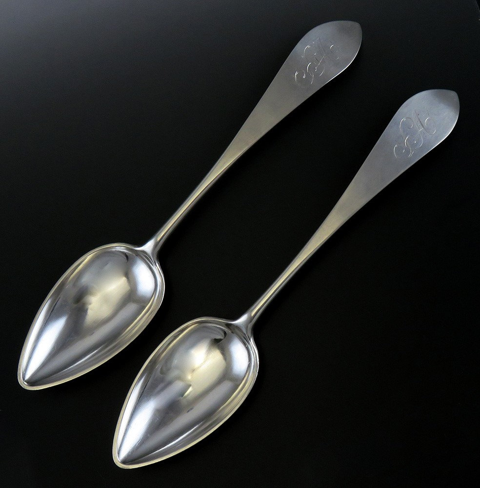 CA 1800 American Coin Silver Silver Sugar Tongs by Bernard Wenman of NYC