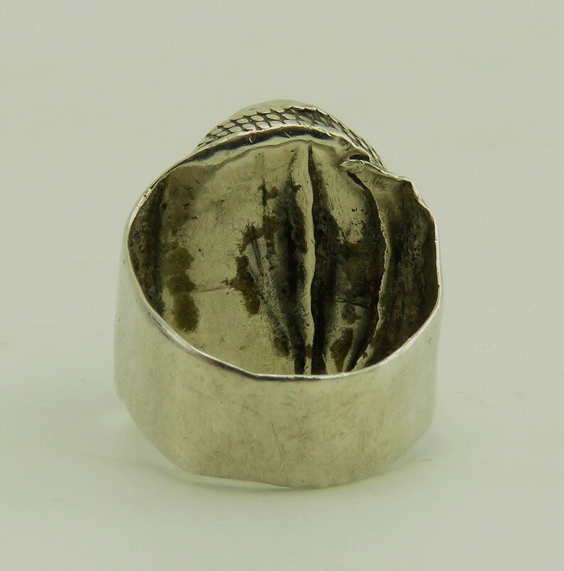 AntiqueVTG Tribal Silver Agate Aqiq Red Stone Ring