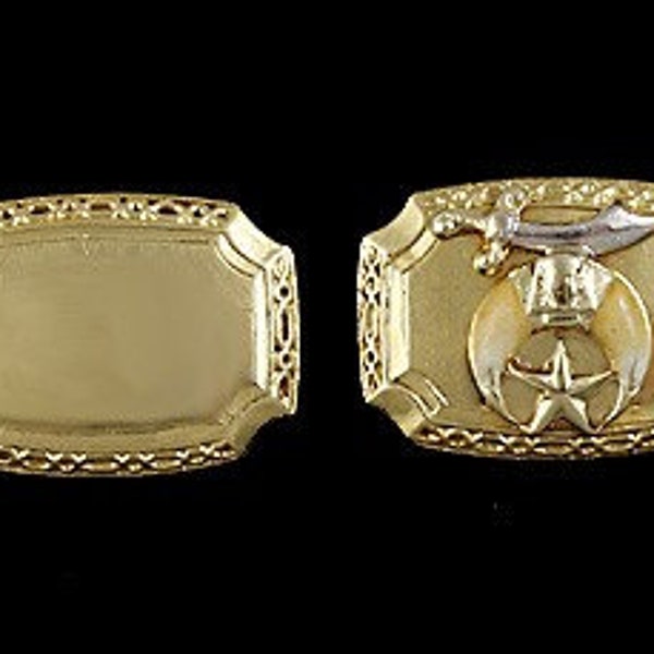 Riker Bros Heavy 18k Gold Shriners Masonic Cufflinks