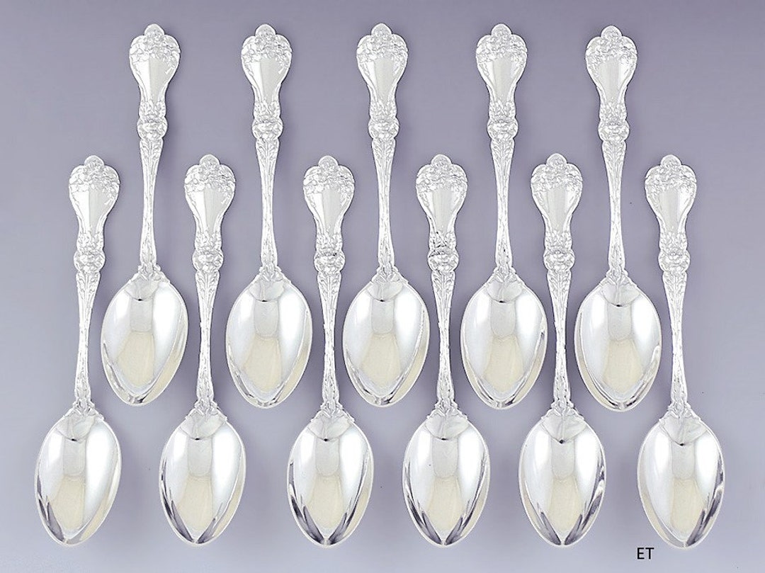 Lovely Set 11 Alvin Sterling Silver Majestic Teaspoons Heavy Weight Etsy