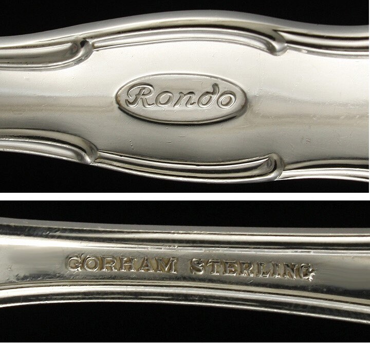 2pc Vintage Gorham Rondo Sterling Silver Salad Fork Spoon Serving