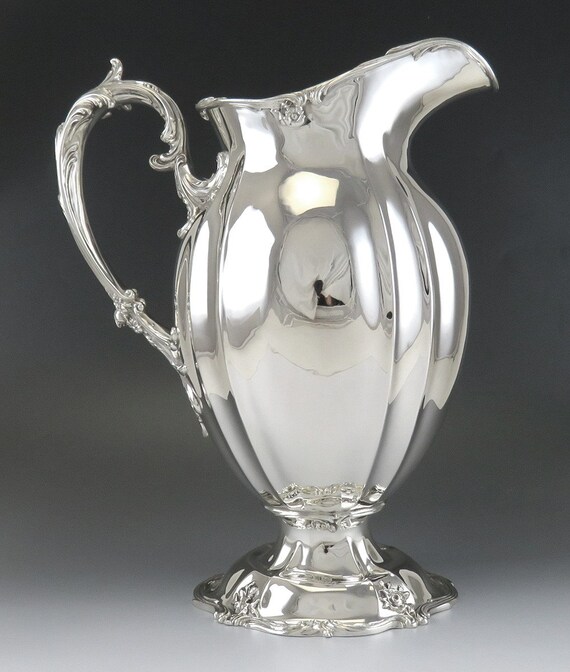 Antique 1898 Gorham Sterling Silver Large Heavy Water Pitcher Etsy