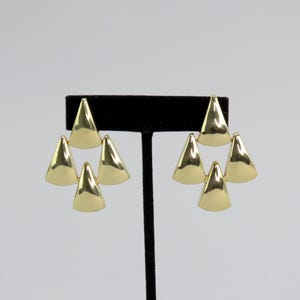 Fabulous Pair Italian 14k Yellow Gold Open Chandelier Pierced Earrings