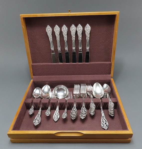 Stunning 36pc Sterling Silver Reed and Barton Florentine Lace Pat