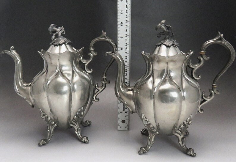 5pc Antique Reed & Barton 1780 Pewter Coffee / Tea Set Etsy