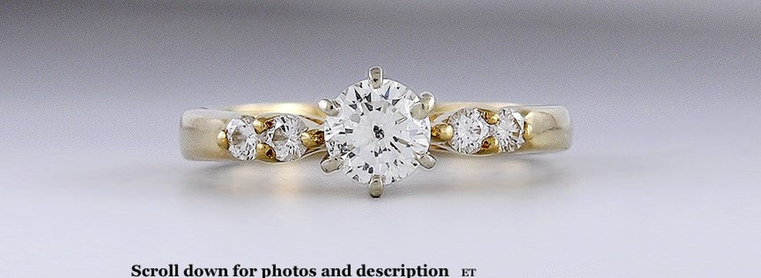 Gorgeous .35ct Diamond & 14k Gold Ring Classic Engagement - Etsy