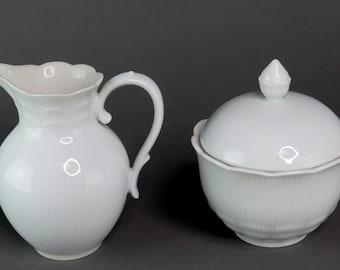 ヴィンテージ フランス製 PILLIVUYT 蓋付きシュガーボウルとクリーマー 