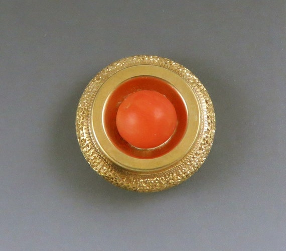 Lovely Antique Victorian 14k Yellow Gold Coral St… - image 1