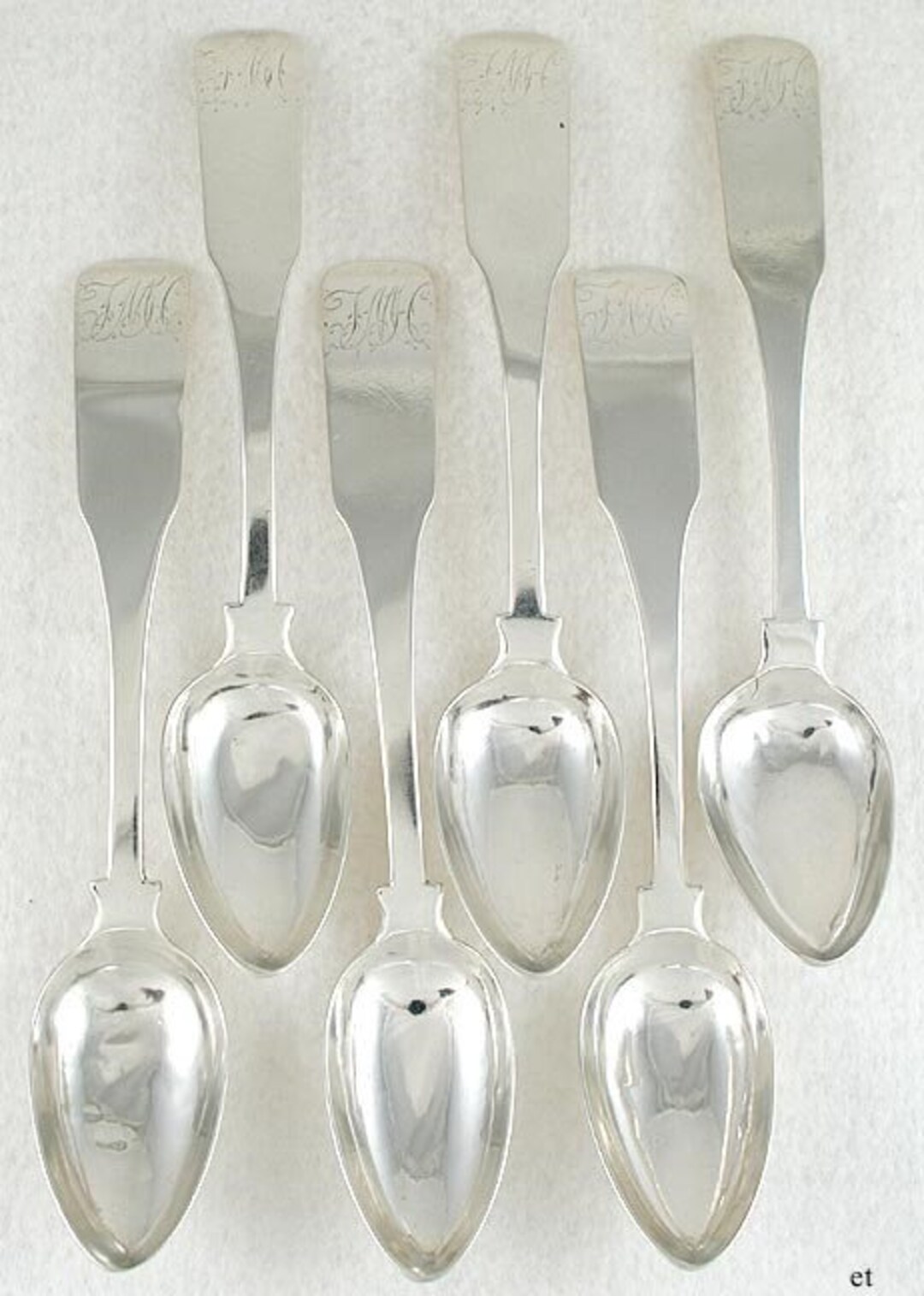 6 アンティーク ボルチモア コイン シルバー フィドル パット スプーン