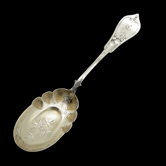 Gorgeous Sterling Silver Small Serving Spoon Gold Wash C 1890 Aesthetic Mvmt Etsy Australia