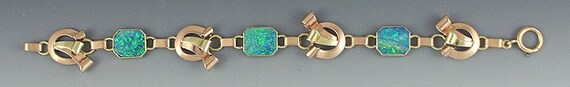 American Retro 14k Rose & Yellow Gold Opal Bracel… - image 2