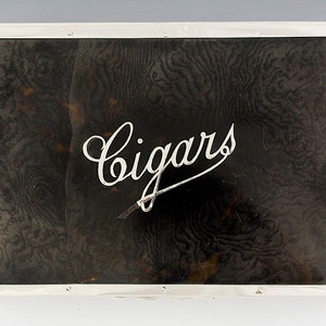 1910 Fine English Sterling Silver & Faux Tortoise Cigar Box