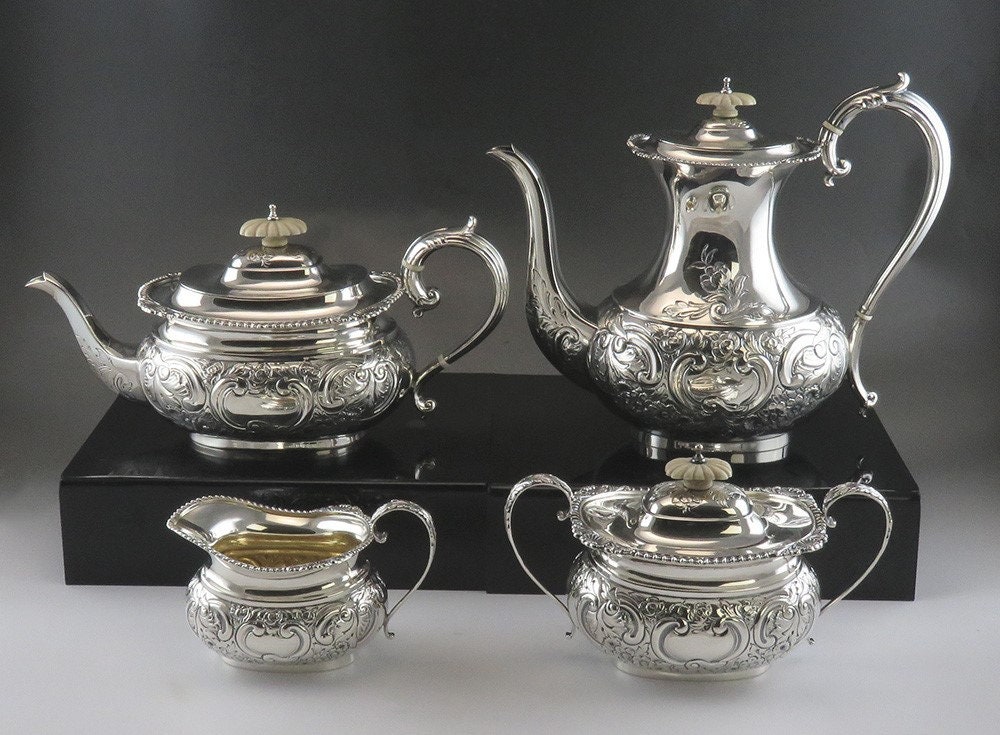 芸能人愛用 4pc Barker Style Victorian Silver Sterling English 1950 Bros カトラリー(スプーン等)