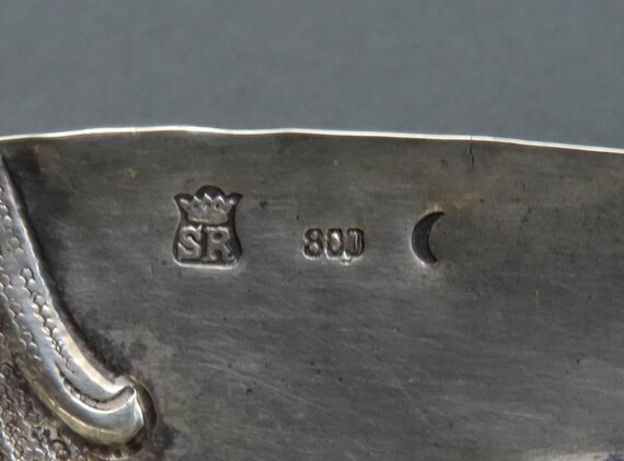 ハナウ ドイツ銀製ボウル サイモン・ローゼナウ 手彫り花と果物 1900