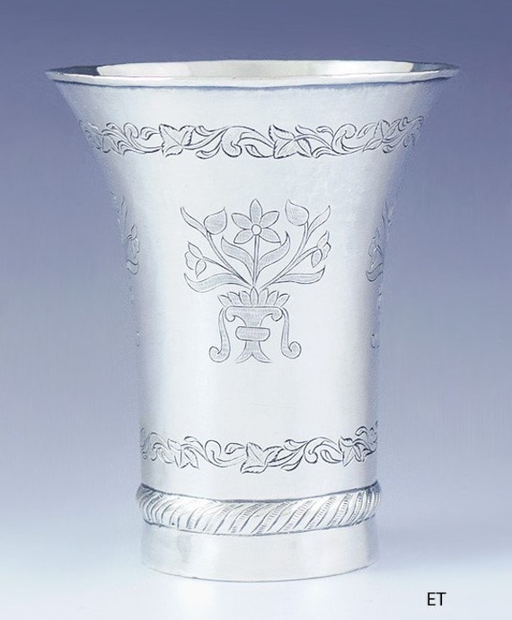 アンティーク 19 世紀初頭 銀製 彫刻入り ビーカー カップ マグ - Etsy