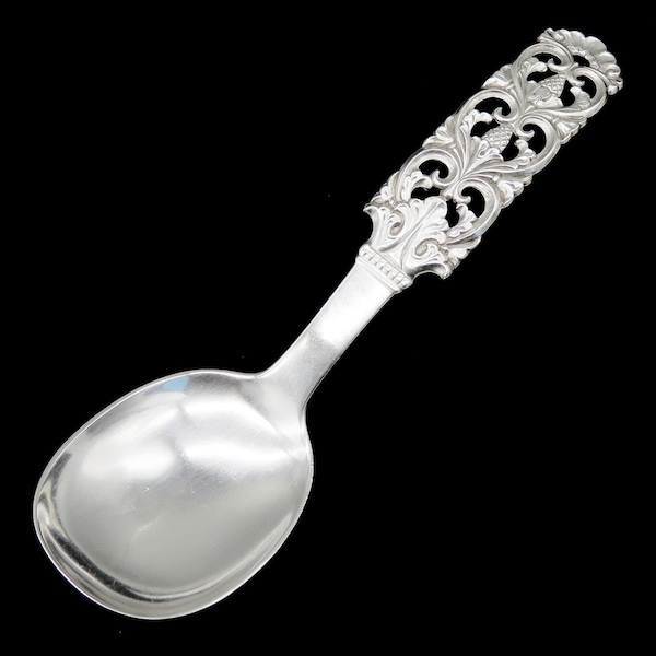 Norwegian 830 Silver Brodrene Lohne Kloster Openwork Style Serving Spoon