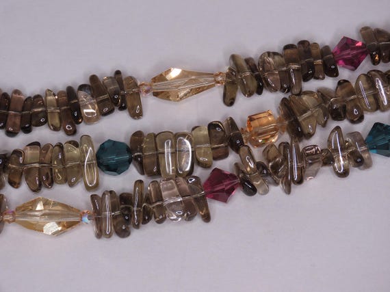 Great 3-Strand Beaded Necklace w/ Sterling Silver… - image 6