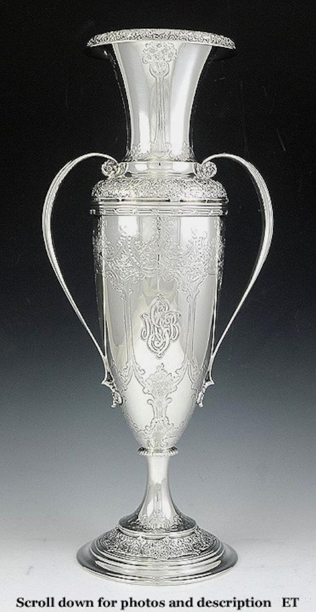 C19041905 Tiffany Co Sterling Silver Tall Double Handle Urn Vase Etsy