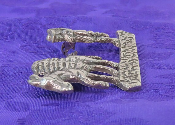 Neat Bolivian .900 Silver Pin Man with Donkey Bur… - image 3