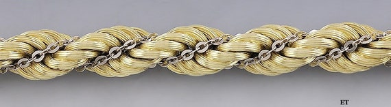 Fine Italian 14k Yellow & White Gold Ropetwist Ca… - image 1