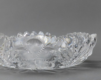 Stunning American Brilliant Period Cut Glass Floral Five