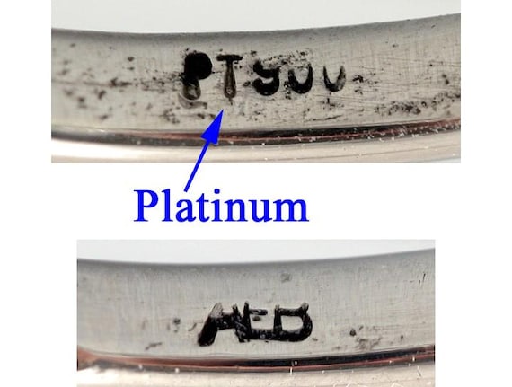 Platinum Ring Setting Fork Rectangular Cut Diamon… - image 4