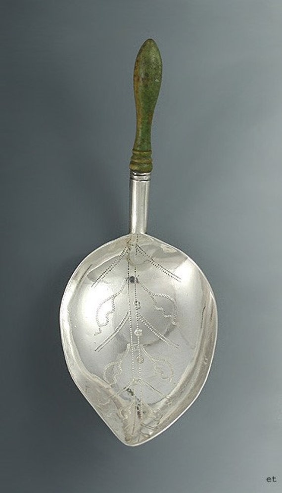 アンティーク 1803年 英国 ジョージアン スターリングシルバー リーフ