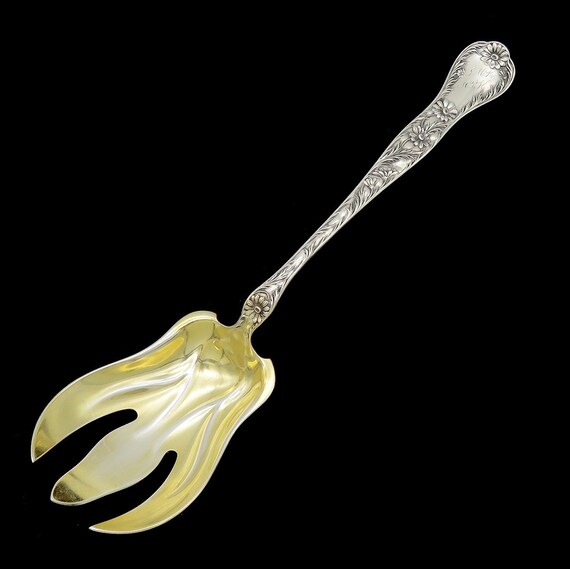 Art Nouveau Gorham Sterling Silver Serving Fork Margarette Daisies