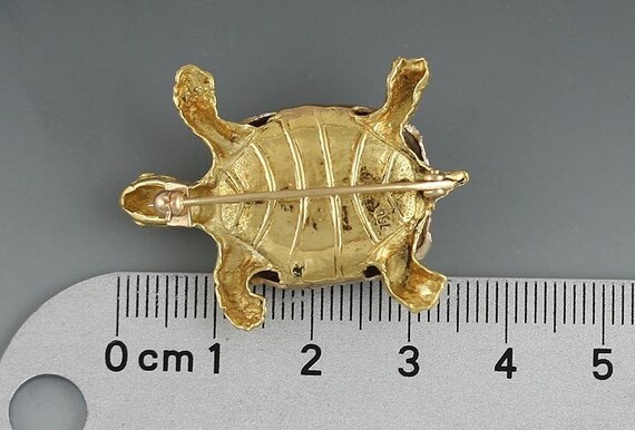 18k Rose and Yellow Gold Realistic Turtle Tortois… - image 5