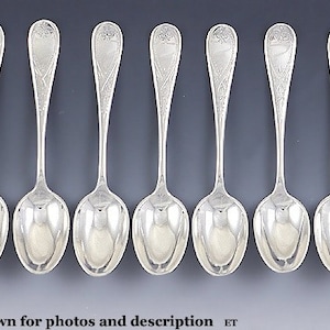 Antique c1875 American Gorham Sterling Silver Demitasse Spoons